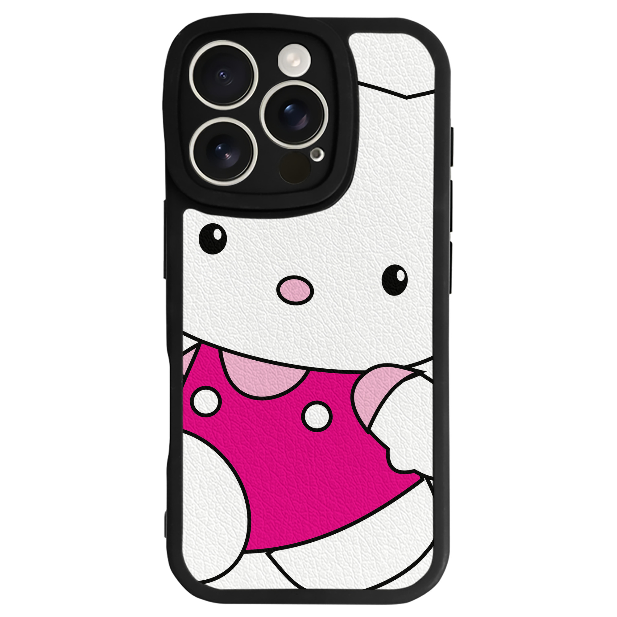 （画像用） Hello Kitty ハローキティ 【iPhone 16シリーズ対応】シリコンスマホケース（レザー調） 材質：シリコン